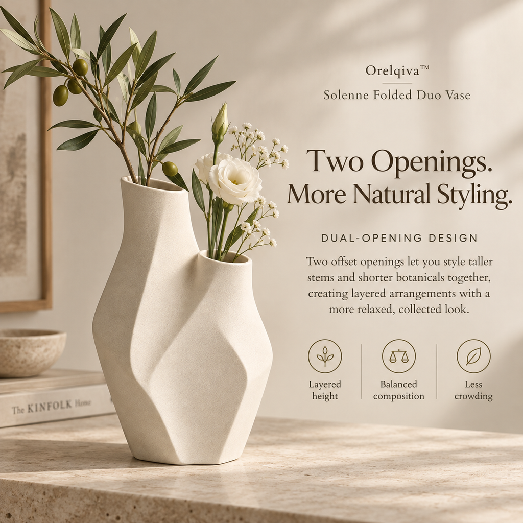 Orelqiva™ Solenne Folded Duo Vase