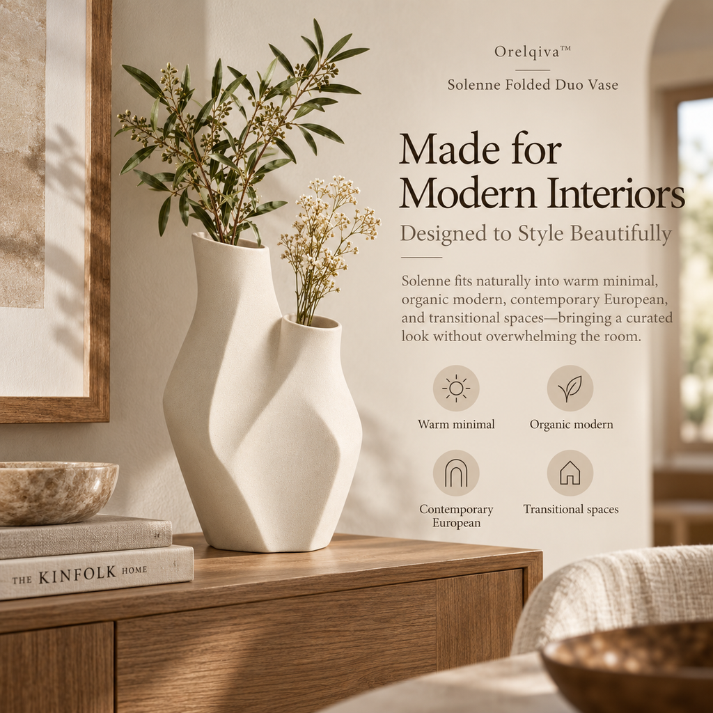 Orelqiva™ Solenne Folded Duo Vase