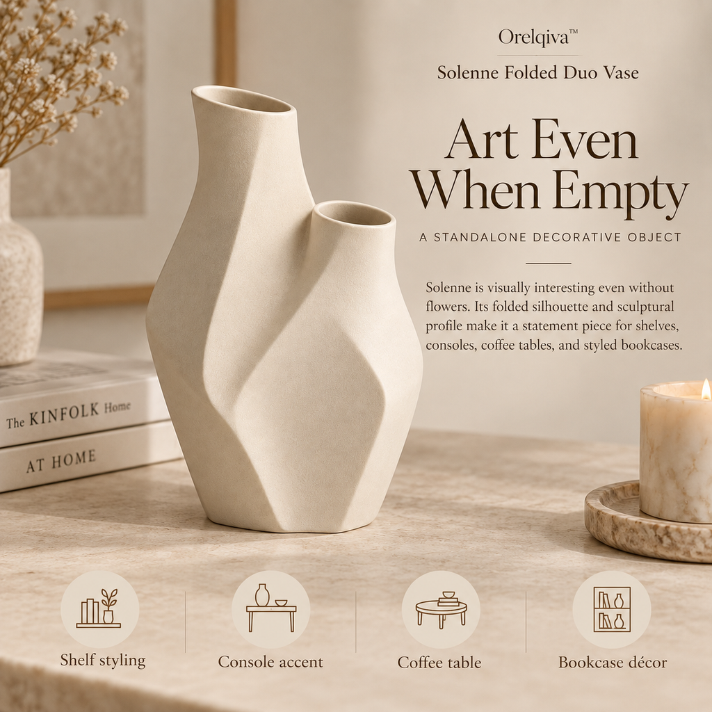 Orelqiva™ Solenne Folded Duo Vase