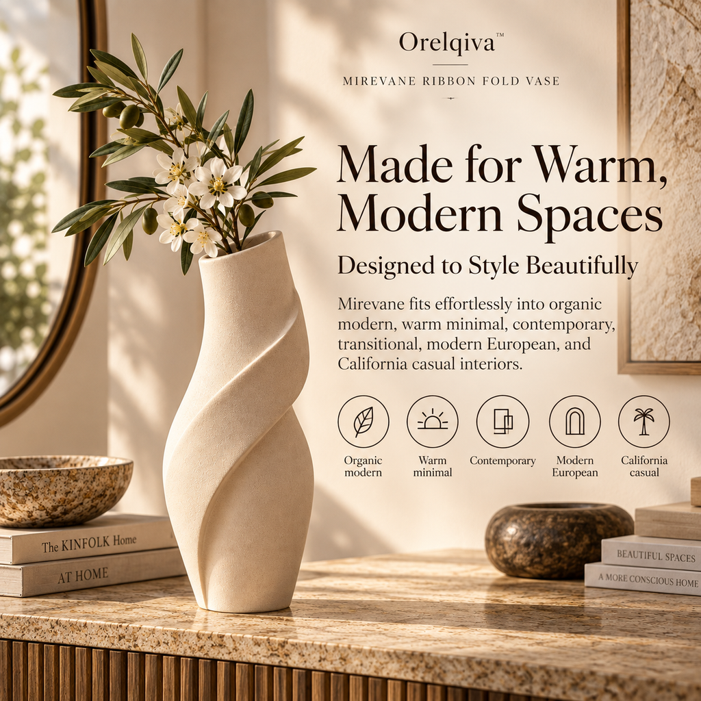 Orelqiva™ Mirevane Ribbon Fold Vase