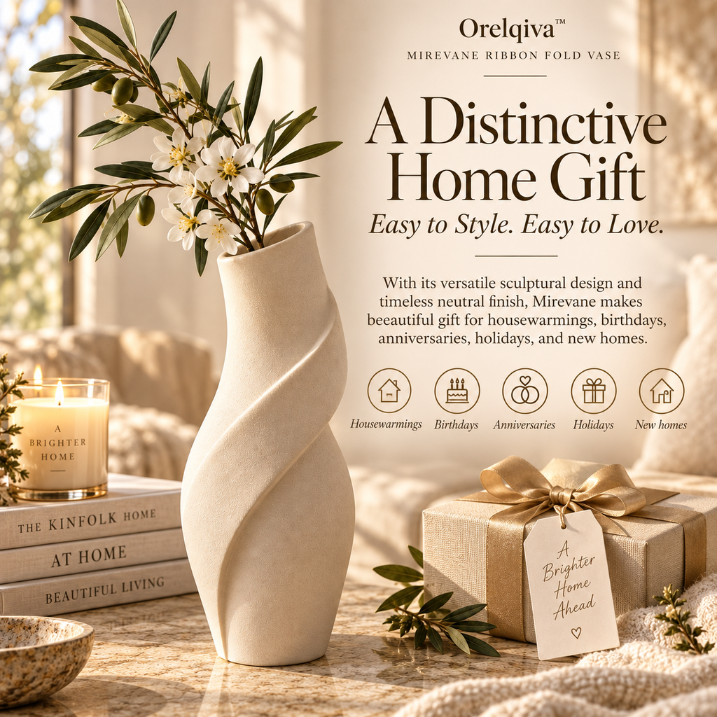 Orelqiva™ Mirevane Ribbon Fold Vase