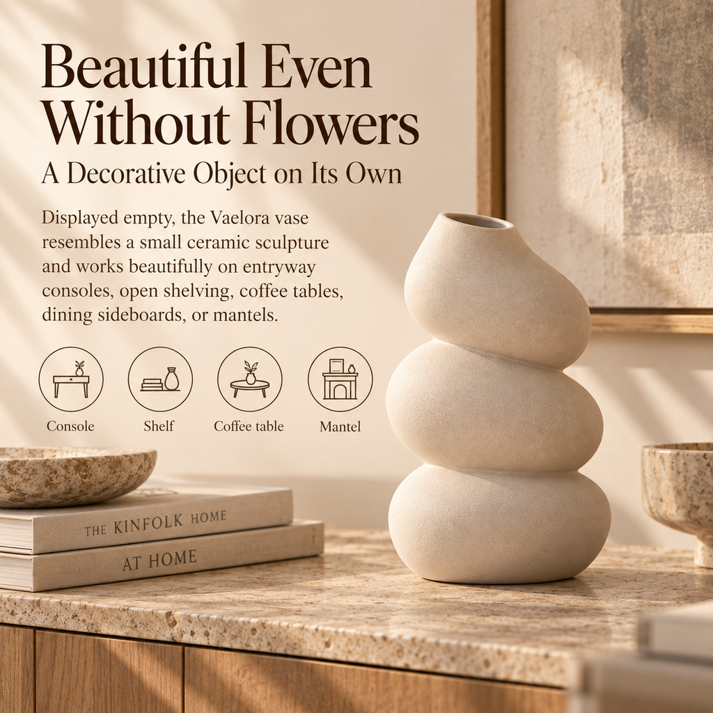 Orelqiva™ Vaelora Pebble Stack Vase