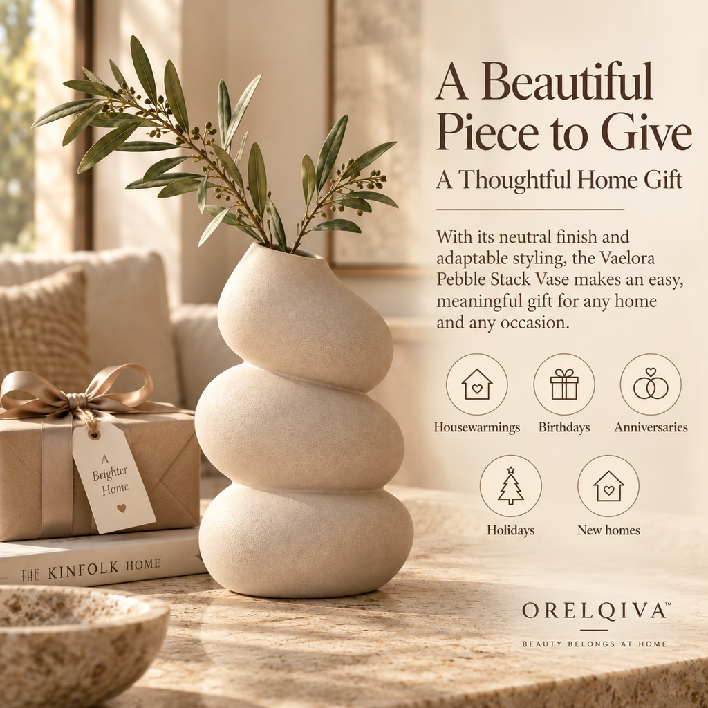 Orelqiva™ Vaelora Pebble Stack Vase