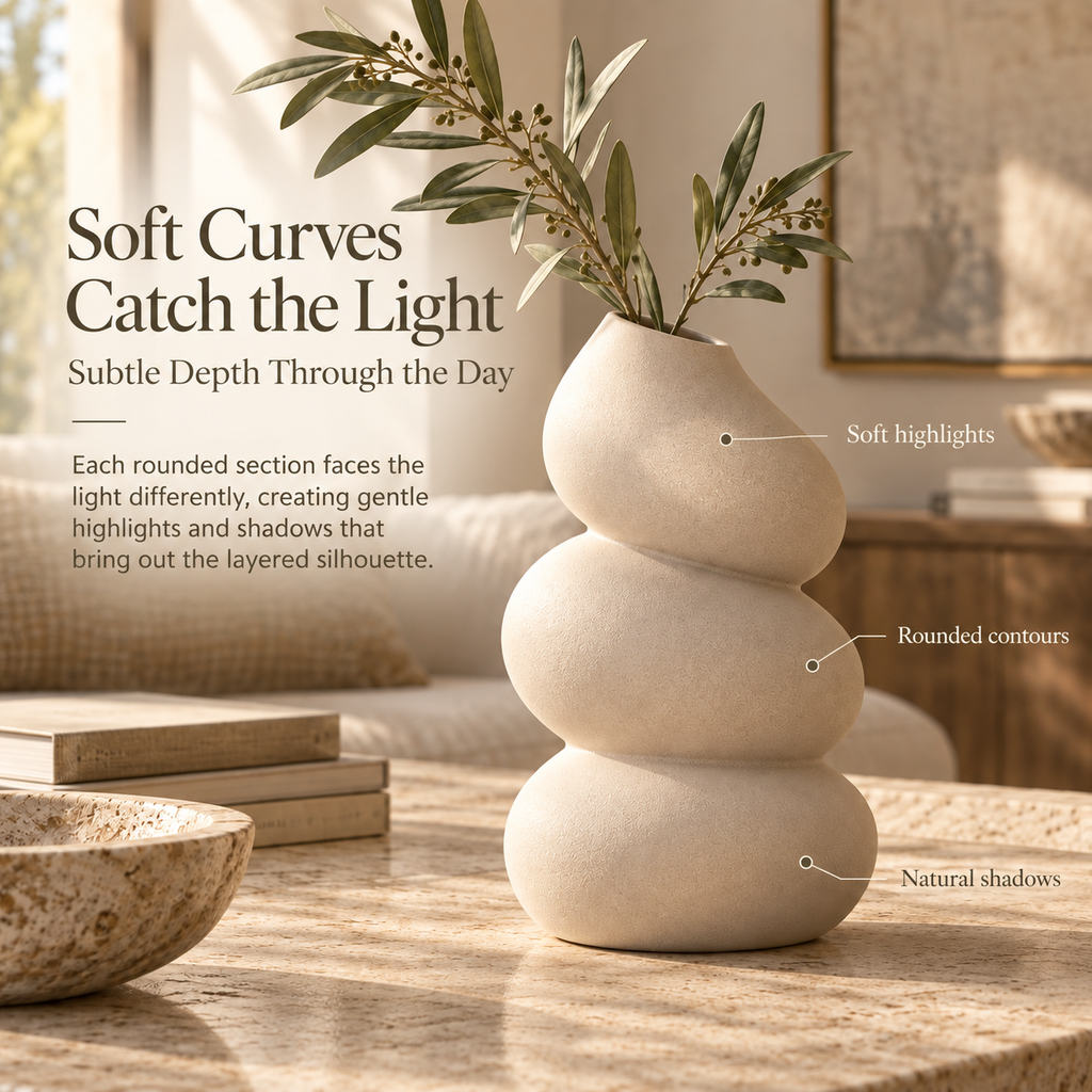 Orelqiva™ Vaelora Pebble Stack Vase