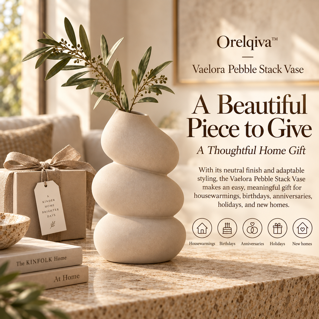 Orelqiva™ Vaelora Pebble Stack Vase