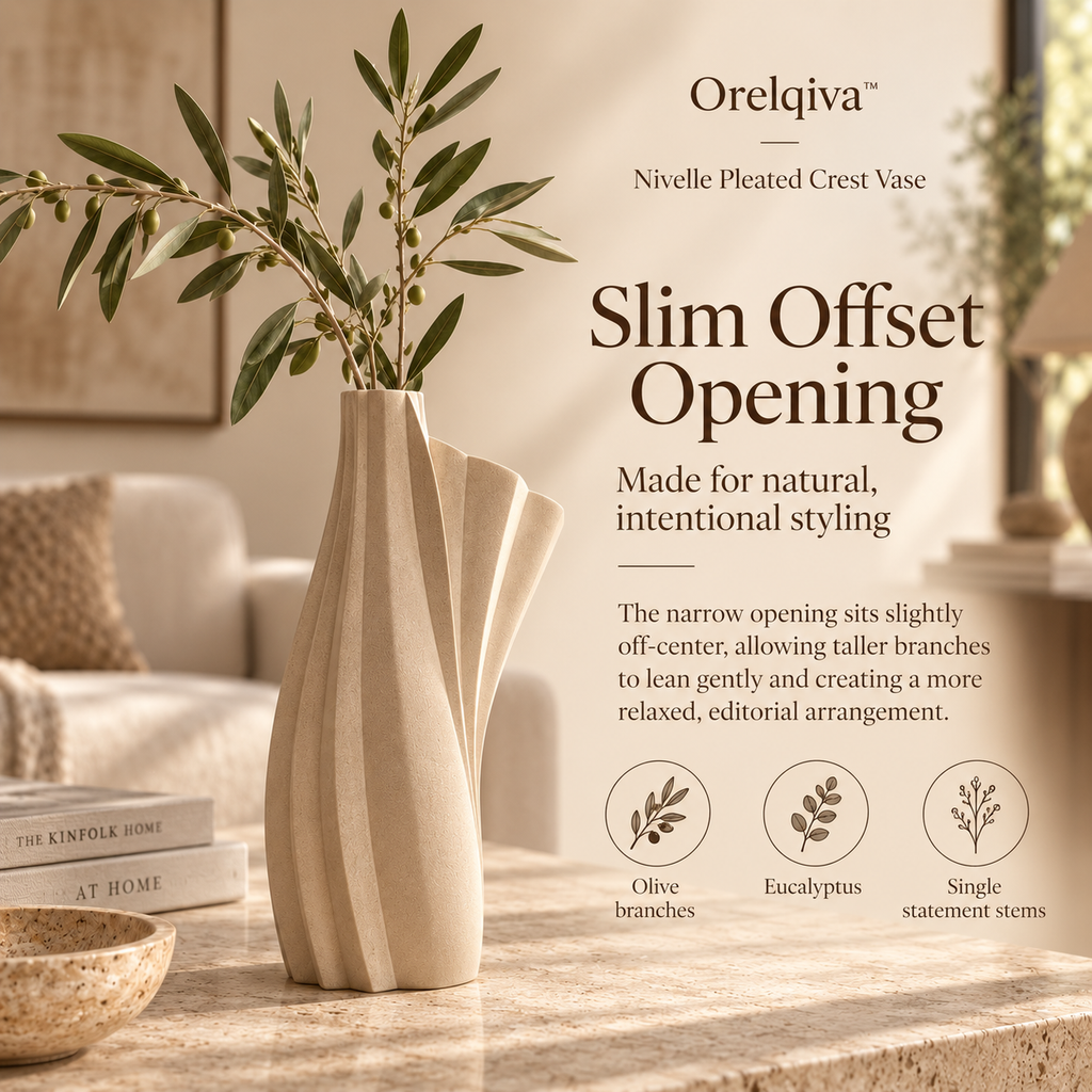 Orelqiva™ Nivelle Pleated Crest Vase