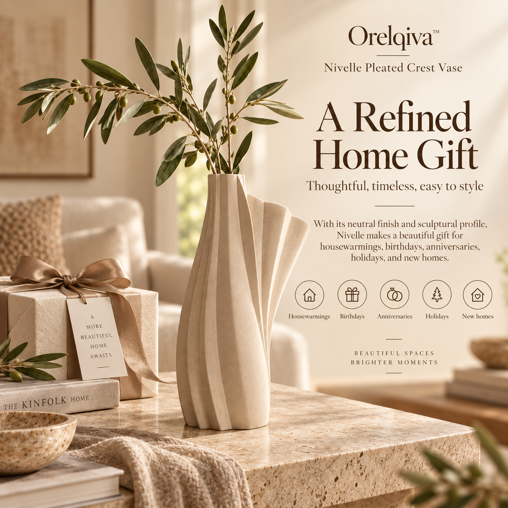 Orelqiva™ Nivelle Pleated Crest Vase