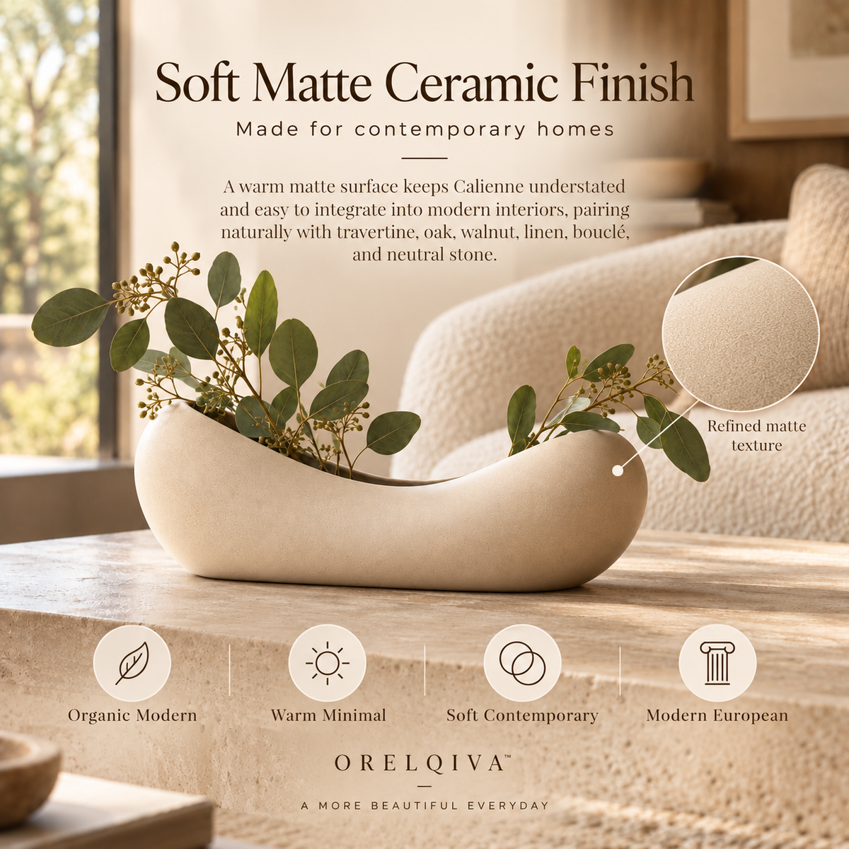 Orelqiva™ Calienne Saddle Curve Vase