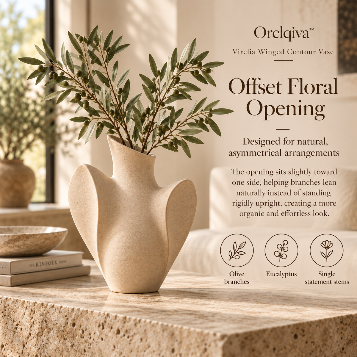 Orelqiva™ Virelia Winged Contour Vase