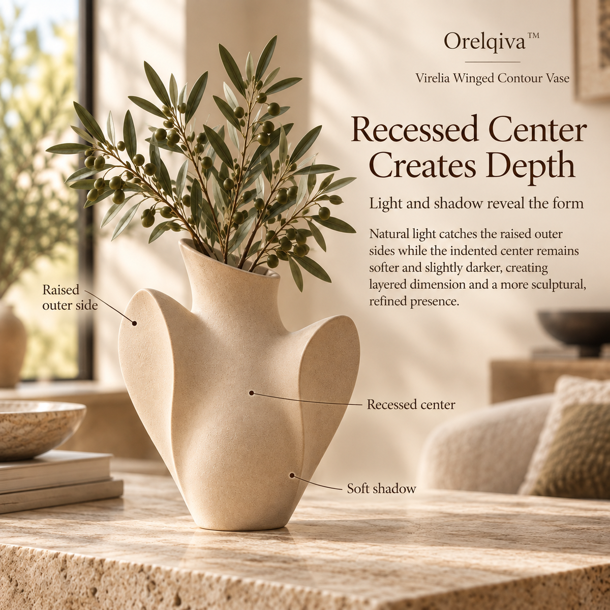 Orelqiva™ Virelia Winged Contour Vase