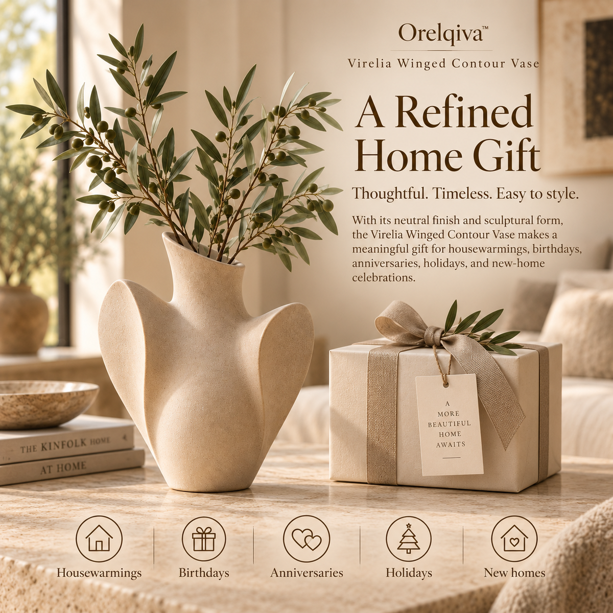 Orelqiva™ Virelia Winged Contour Vase