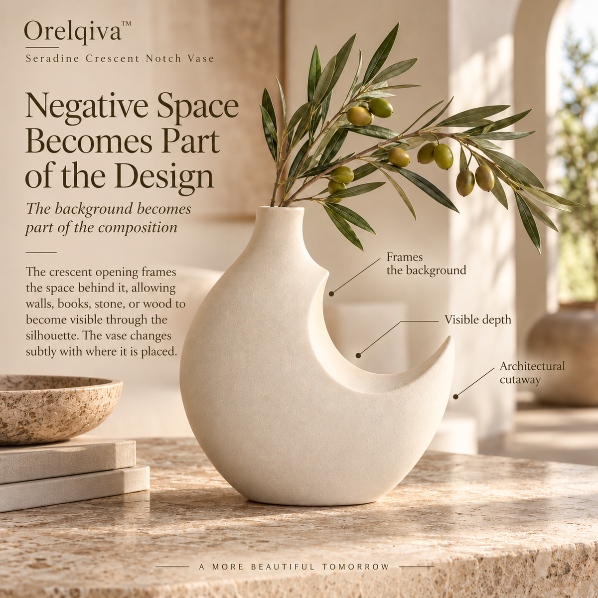 Orelqiva™ Seradine Crescent Notch Vase