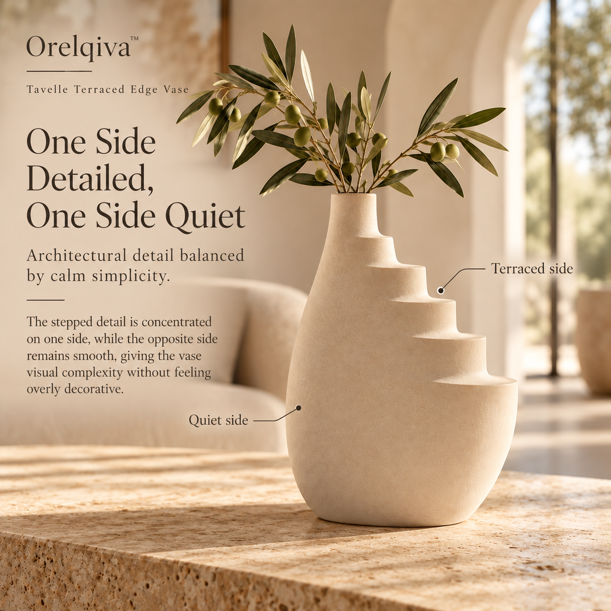 Orelqiva™ Tavelle Terraced Edge Vase