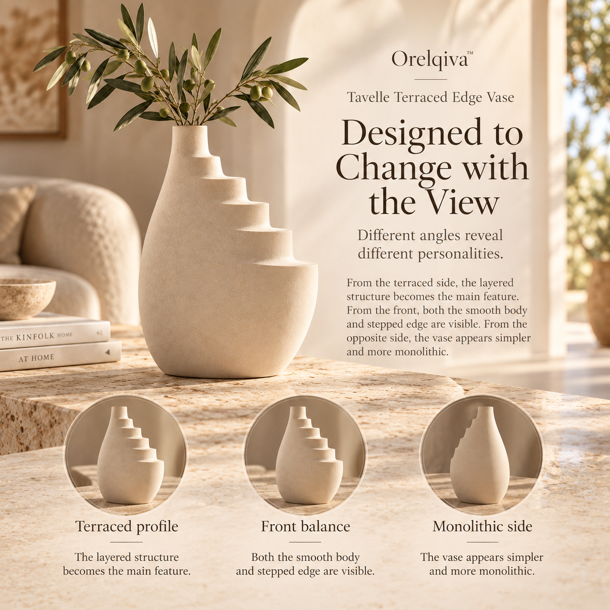 Orelqiva™ Tavelle Terraced Edge Vase