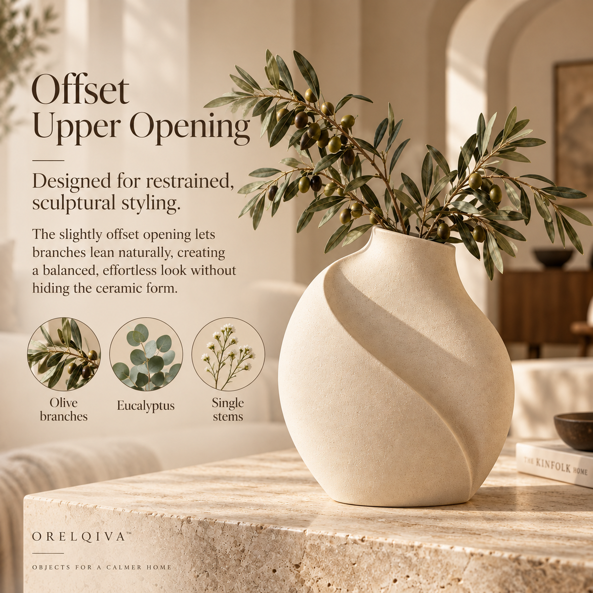 Orelqiva™ Marielle Carved Plane Vase