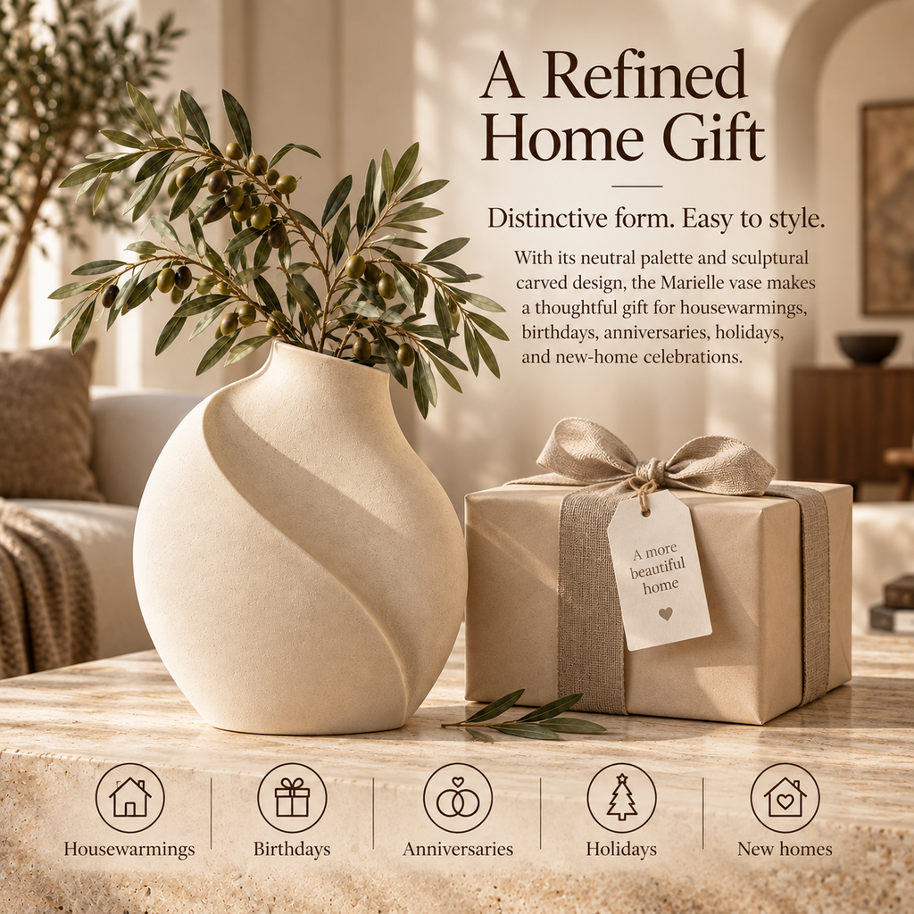 Orelqiva™ Marielle Carved Plane Vase