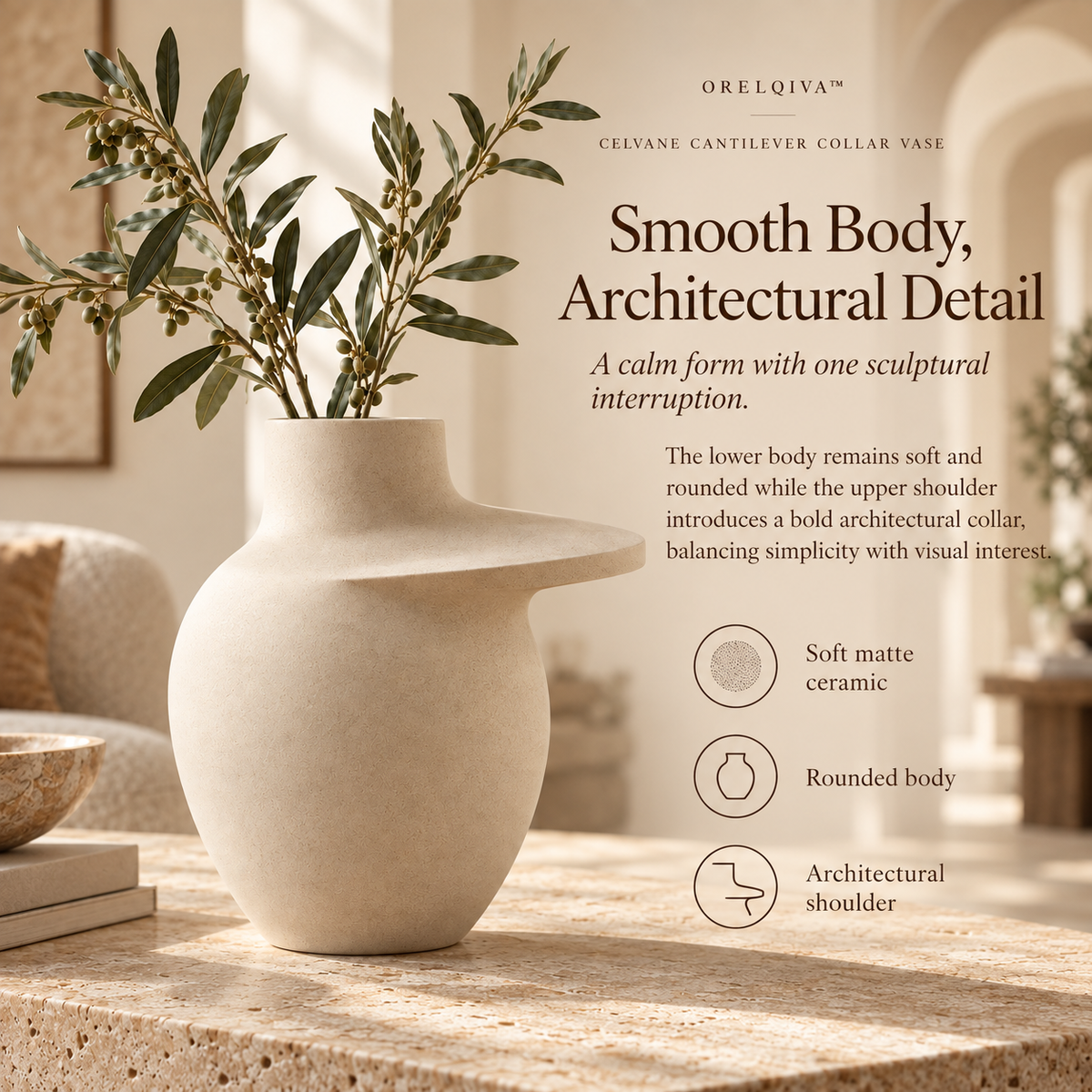 Orelqiva™ Celvane Cantilever Collar Vase
