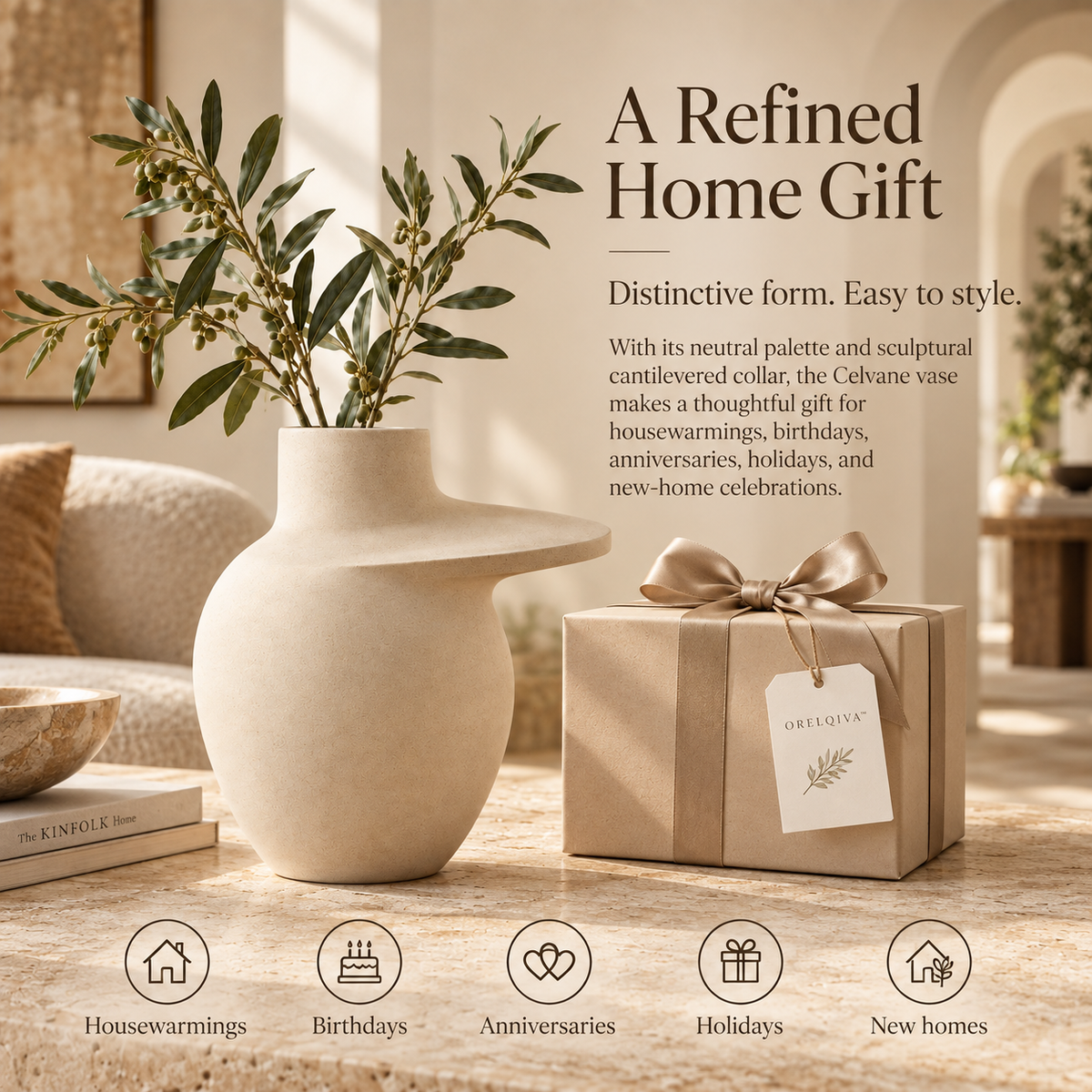 Orelqiva™ Celvane Cantilever Collar Vase
