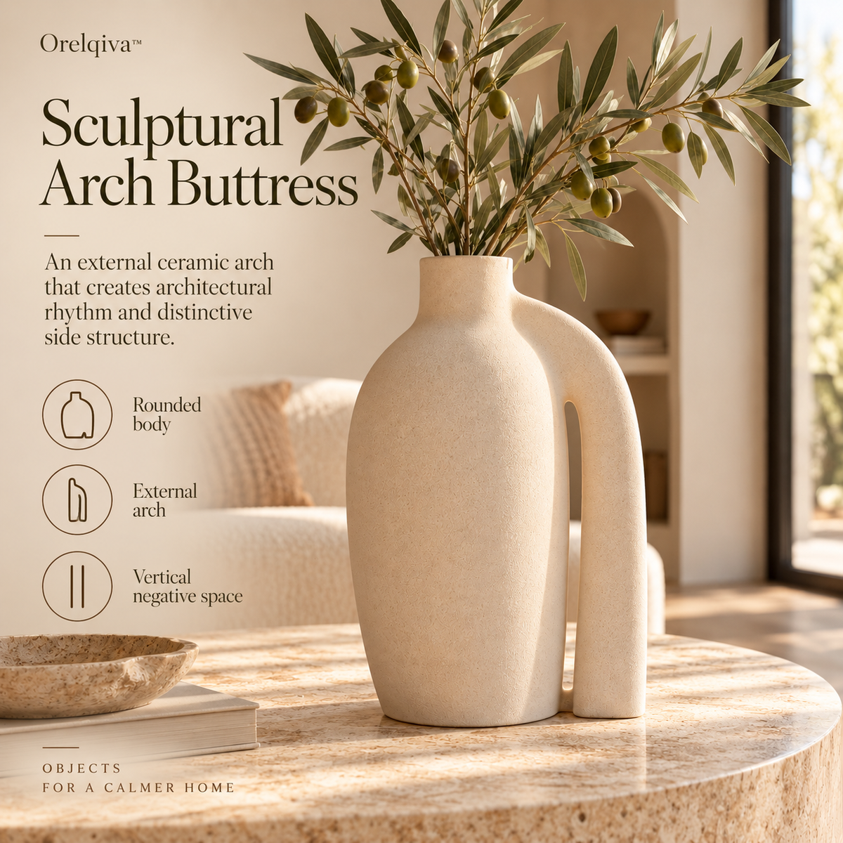 Orelqiva™ Savelle Arch Buttress Vase