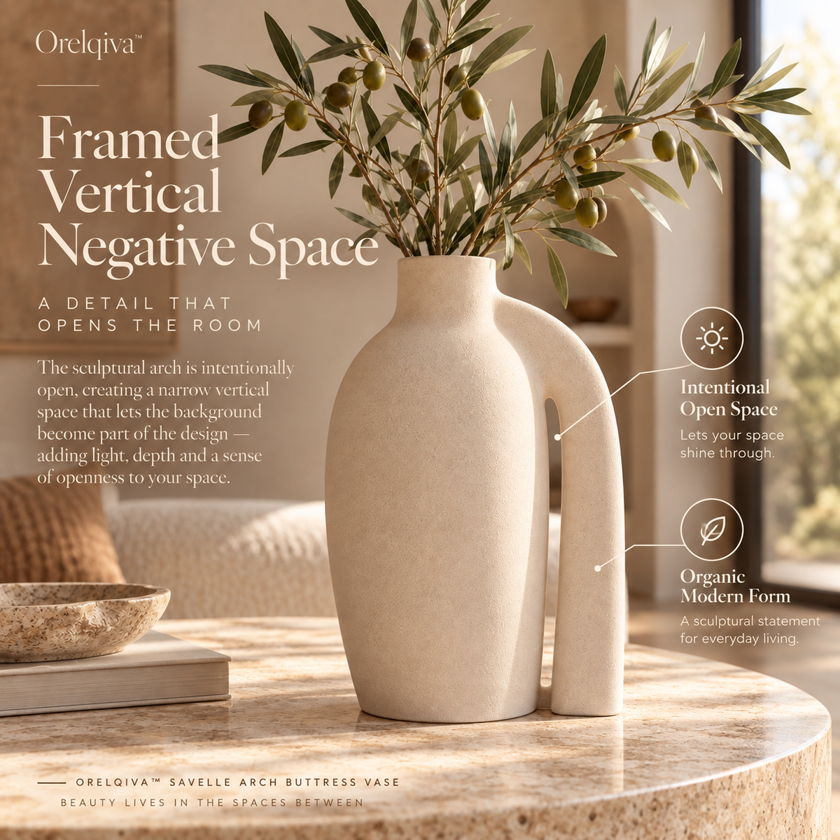Orelqiva™ Savelle Arch Buttress Vase