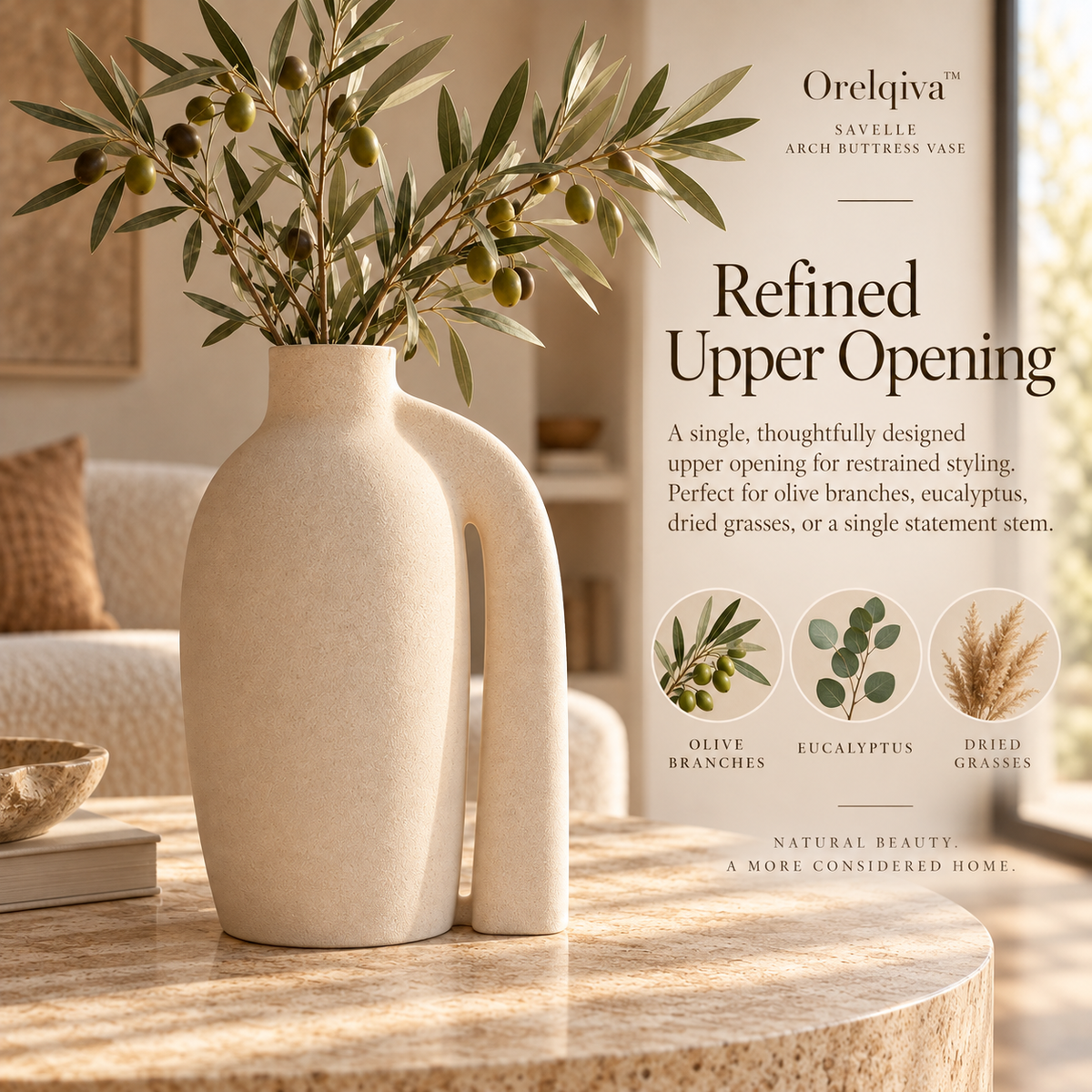 Orelqiva™ Savelle Arch Buttress Vase
