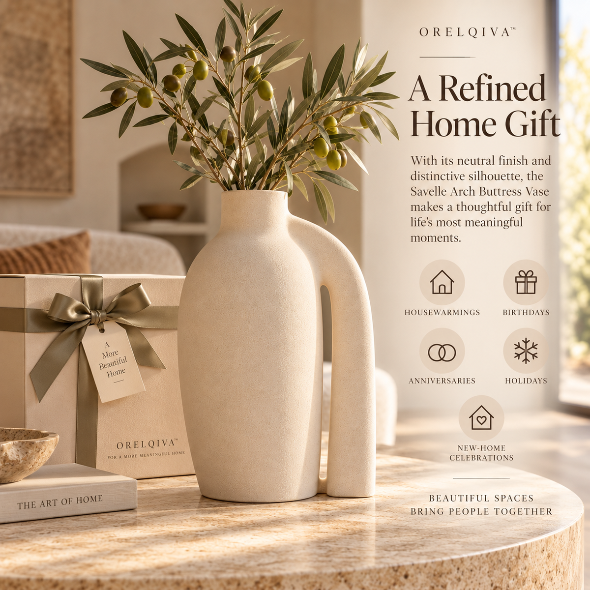 Orelqiva™ Savelle Arch Buttress Vase