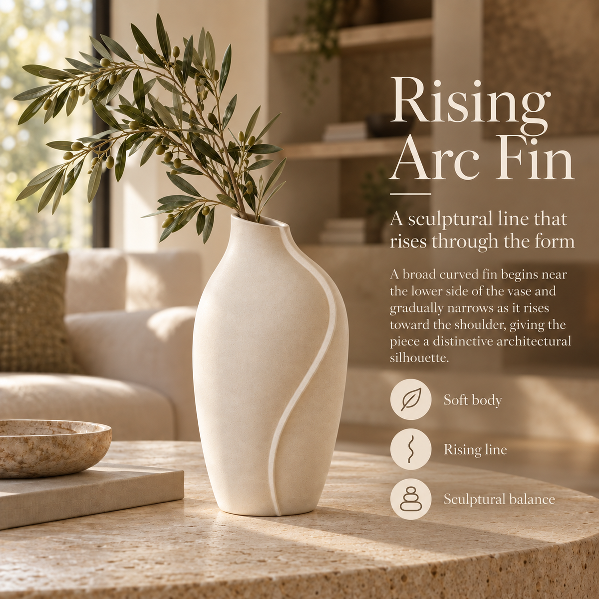 Orelqiva™ Valenne Arc Fin Vase