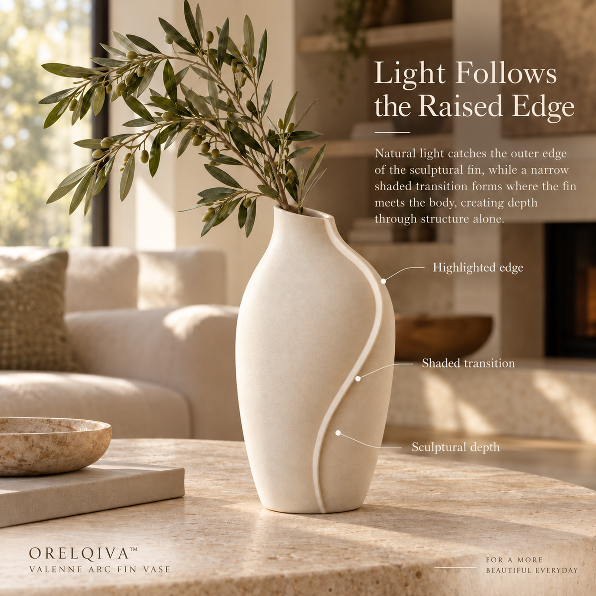 Orelqiva™ Valenne Arc Fin Vase